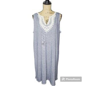 Max Studio Blue Crochet Sleeveless Plus Size Dress size 1X